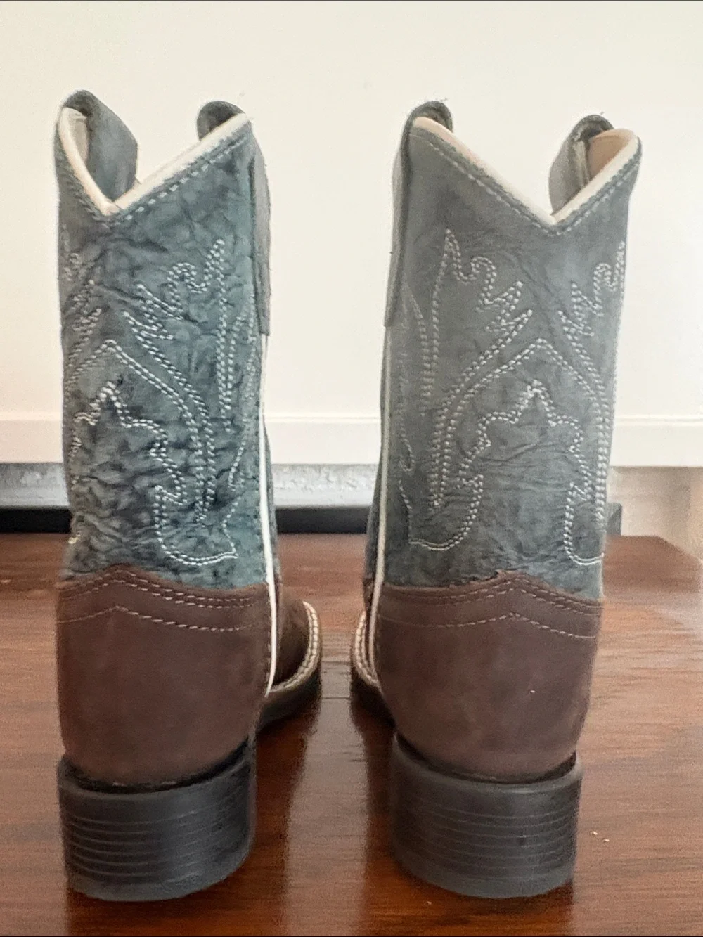 OLD WEST Toddler Leather Cowboy Boots Size 6